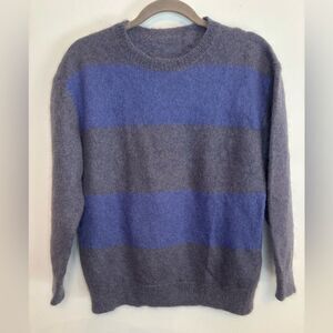 IRO EUC blue/gray striped mohair crew neck sweater Size small